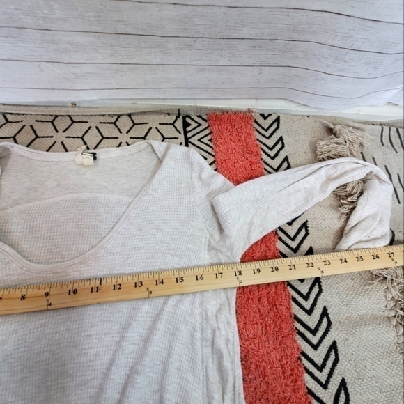 WE THE FREE WAFFLE KNIT SLUB LONG SLEEVE TEE, SZ XS - Picture 10 of 11